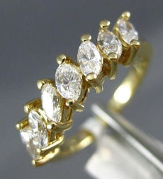 ESTATE 1.07CT MARQUISE DIAMOND 14KT YELLOW GOLD 7 STONE ANNIVERSARY RING #11546