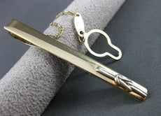 ANTIQUE 14KT WHITE & YELLOW GOLD GENTLEMAN SIMPLE NECKTIE BAR CLASP CLIP #22882