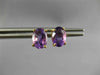 ESTATE 1.80CT AAA AMETHYST 14KT YELLOW GOLD 3D OVAL STUD EARRINGS #22822