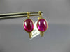 4.0CT AAA SYNTHETIC RUBIES 14KT YELLOW GOLD 3D OVAL HOOP HANGING EARRINGS #24386