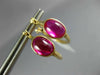 4.0CT AAA SYNTHETIC RUBIES 14KT YELLOW GOLD 3D OVAL HOOP HANGING EARRINGS #24386