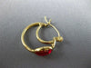 4.0CT AAA SYNTHETIC RUBIES 14KT YELLOW GOLD 3D OVAL HOOP HANGING EARRINGS #24386