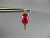 4.0CT AAA SYNTHETIC RUBIES 14KT YELLOW GOLD 3D OVAL HOOP HANGING EARRINGS #24386