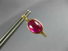 4.0CT AAA SYNTHETIC RUBIES 14KT YELLOW GOLD 3D OVAL HOOP HANGING EARRINGS #24386