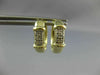 ESTATE .12CT DIAMOND 14KT YELLOW GOLD 2 ROW PAVE HUGGIE HANGING EARRINGS #26694