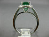 LARGE 3CT DIAMOND & AAA COLOMBIAN EMERALD 14K WHITE GOLD 3D HALO ENGAGEMENT RING