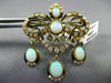 ANTIQUE EXTRA LARGE 7.0CT DIAMOND & OPAL 14K YELLOW GOLD BROOCH / PENDANT #23377
