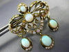 ANTIQUE EXTRA LARGE 7.0CT DIAMOND & OPAL 14K YELLOW GOLD BROOCH / PENDANT #23377