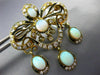 ANTIQUE EXTRA LARGE 7.0CT DIAMOND & OPAL 14K YELLOW GOLD BROOCH / PENDANT #23377