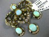 ANTIQUE EXTRA LARGE 7.0CT DIAMOND & OPAL 14K YELLOW GOLD BROOCH / PENDANT #23377