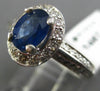ESTATE 1.33CT DIAMOND & AAA SAPPHIRE 14KT WHITE GOLD OVAL ENGAGEMENT RING #11711