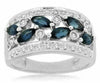 1.40CT ROUND DIAMOND & AAA MARQUISE SAPPHIRE 14KT WHITE GOLD 3D ANNIVERSARY RING
