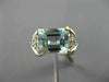 LARGE 3.32CT DIAMOND & AAA AQUAMARINE 14K 2 TONE GOLD TRIANGULAR ENGAGEMENT RING
