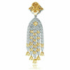 LARGE 11.58CT WHITE & FANCY YELLOW DIAMOND 18K 2TONE GOLD 3D CHANDELIER EARRINGS