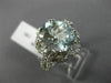 LARGE 4.05CT DIAMOND & AAA OVAL AQUAMARINE 14K WHITE GOLD FLOWER ENGAGEMENT RING