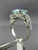 LARGE 4.05CT DIAMOND & AAA OVAL AQUAMARINE 14K WHITE GOLD FLOWER ENGAGEMENT RING