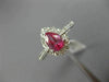 1.07CT DIAMOND & AAA PEAR SHAPE PINK TOURMALINE 14KT WHITE GOLD ENGAGEMENT RING