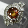 LARGE .92CT DIAMOND & AAA YELLOW SAPPHIRE 14KT WHITE GOLD BEZEL ENGAGEMENT RING