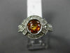LARGE .92CT DIAMOND & AAA YELLOW SAPPHIRE 14KT WHITE GOLD BEZEL ENGAGEMENT RING