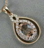 .77CT DIAMOND & AAA OVAL MORGANITE 14KT ROSE GOLD 3D INFINITY TEAR DROP PENDANT