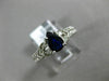 .86CT DIAMOND & AAA PEAR SHAPE SAPPHIRE 14KT WHITE GOLD 3D FILIGREE ENGAGEMENT