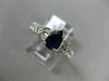 .86CT DIAMOND & AAA PEAR SHAPE SAPPHIRE 14KT WHITE GOLD 3D FILIGREE ENGAGEMENT