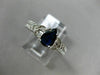 .86CT DIAMOND & AAA PEAR SHAPE SAPPHIRE 14KT WHITE GOLD 3D FILIGREE ENGAGEMENT