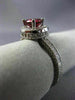 WIDE 1.2CT DIAMOND & AAA PINK TOURMALINE 14K WHITE GOLD FILIGREE ENGAGEMENT RING