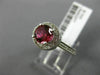 WIDE 1.2CT DIAMOND & AAA PINK TOURMALINE 14K WHITE GOLD FILIGREE ENGAGEMENT RING