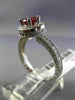 WIDE 1.2CT DIAMOND & AAA PINK TOURMALINE 14K WHITE GOLD FILIGREE ENGAGEMENT RING