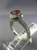 WIDE 1.2CT DIAMOND & AAA PINK TOURMALINE 14K WHITE GOLD FILIGREE ENGAGEMENT RING