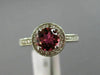 WIDE 1.2CT DIAMOND & AAA PINK TOURMALINE 14K WHITE GOLD FILIGREE ENGAGEMENT RING