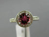 WIDE 1.2CT DIAMOND & AAA PINK TOURMALINE 14K WHITE GOLD FILIGREE ENGAGEMENT RING