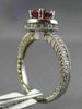 WIDE 1.2CT DIAMOND & AAA PINK TOURMALINE 14K WHITE GOLD FILIGREE ENGAGEMENT RING