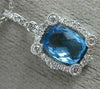 1.70CT DIAMOND & AAA BLUE TOPAZ 14KT WHITE GOLD RECTANGULAR HALO ETOILE PENDANT
