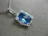 1.70CT DIAMOND & AAA BLUE TOPAZ 14KT WHITE GOLD RECTANGULAR HALO ETOILE PENDANT