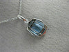 1.70CT DIAMOND & AAA BLUE TOPAZ 14KT WHITE GOLD RECTANGULAR HALO ETOILE PENDANT