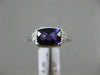 1.62CT DIAMOND & AAA AMETHYST 14KT WHITE GOLD THREE STONE FILIGREE PROMISE RING