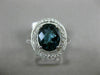 LARGE 2.89CT ROUND DIAMOND & AAA OVAL 14K WHITE GOLD DOUBLE HALO ENGAGEMENT RING