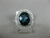 LARGE 2.89CT ROUND DIAMOND & AAA OVAL 14K WHITE GOLD DOUBLE HALO ENGAGEMENT RING