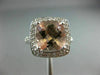 LARGE 3.60CT DIAMOND & AAA CUSHION CUT MORGANITE 14KT WHITE GOLD ENGAGEMENT RING