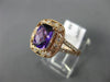 WIDE 1.49CT DIAMOND & AAA AMETHYST 14KT ROSE GOLD OPEN FILIGREE ENGAGEMENT RING