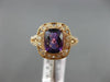 WIDE 1.49CT DIAMOND & AAA AMETHYST 14KT ROSE GOLD OPEN FILIGREE ENGAGEMENT RING