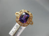 WIDE 1.49CT DIAMOND & AAA AMETHYST 14KT ROSE GOLD OPEN FILIGREE ENGAGEMENT RING