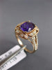 WIDE 1.49CT DIAMOND & AAA AMETHYST 14KT ROSE GOLD OPEN FILIGREE ENGAGEMENT RING
