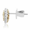 .65CT WHITE & FANCY YELLOW DIAMOND 14KT 2 TONE GOLD 3D HEART SHAPE STUD EARRINGS