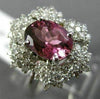 LARGE 1.89CT DIAMOND & AAA OVAL PINK TOURMALINE 14KT WHITE GOLD ENGAGEMENT RING