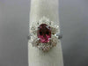 LARGE 1.89CT DIAMOND & AAA OVAL PINK TOURMALINE 14KT WHITE GOLD ENGAGEMENT RING