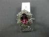 LARGE 1.89CT DIAMOND & AAA OVAL PINK TOURMALINE 14KT WHITE GOLD ENGAGEMENT RING