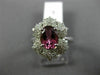 LARGE 1.89CT DIAMOND & AAA OVAL PINK TOURMALINE 14KT WHITE GOLD ENGAGEMENT RING